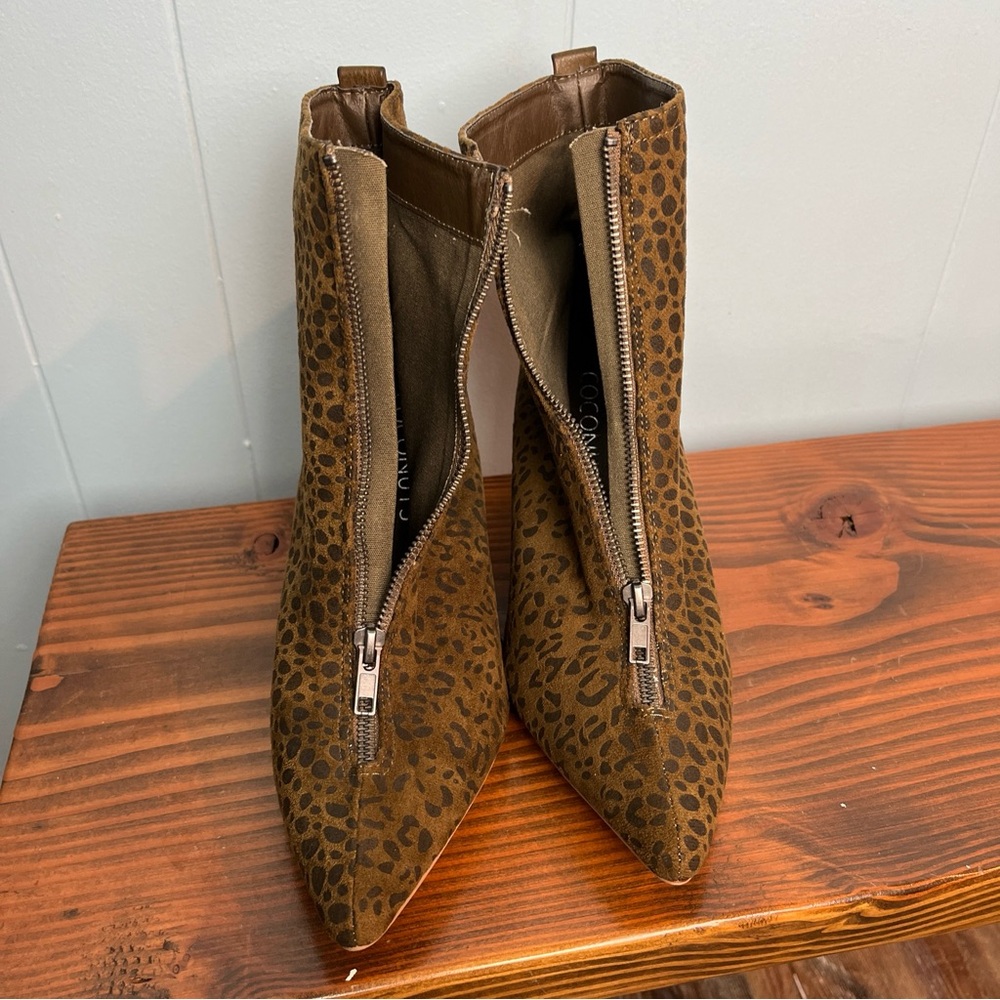Coconuts by Matisse Clarissa Buckle Zipper Heeled Boots Leopard Size 8.5M Brown - Picture 9 of 10